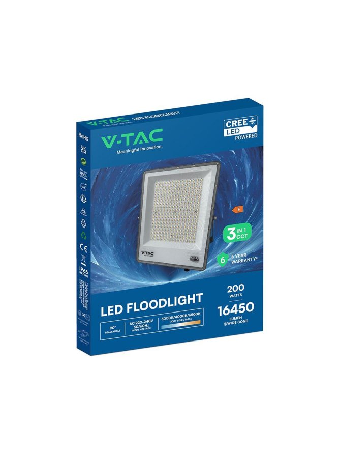 Naświetlacz LED V-TAC CREE CHIP 200W LED 3w1 CCT 135Lm/W VT-44209CCT 3000K-4000K-6500K 16450lm 6 lat gwarancji