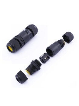 Złączka mufa hermetyczna 2x3Pin czarna 0.5-1.5mm2 średnica przewodu 5-9mm IP68 V-TAC VT-868