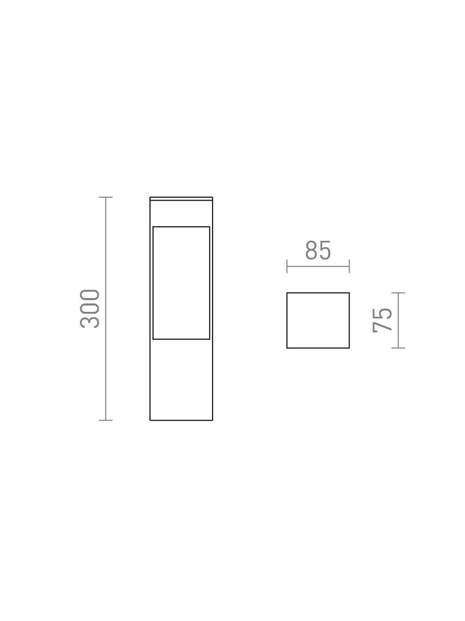 TORIN 30 podłogowa jasno szara  230V LED 7W IP65  3000K