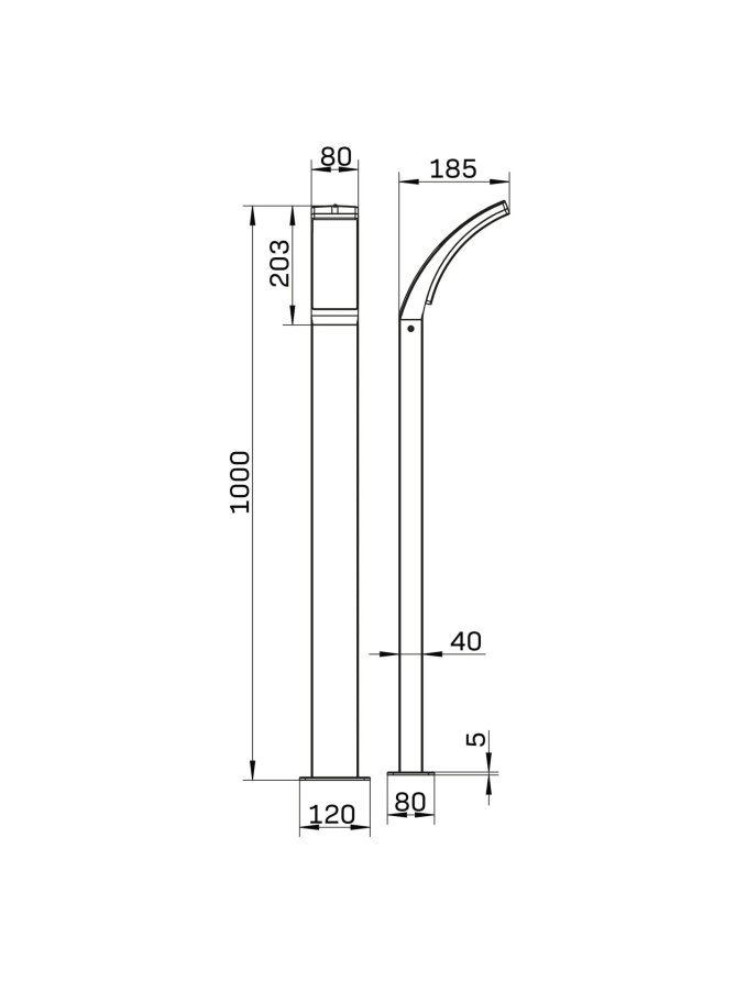 Lampa ogrodowa stojąca nowoczesna wygięta 100cm 331366 - LEDco.pl