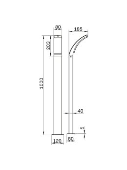 Lampa ogrodowa stojąca nowoczesna wygięta 100cm 331366 - LEDco.pl