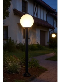 Słupek ogrodowy z kulą 30cm KULE 60 wysokość 80cm E27