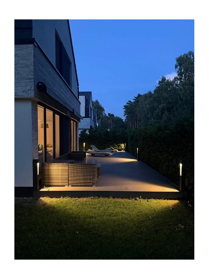 Lampa ogrodowa kwadratowa nowoczesna Modern 80cm IP44 Radex - LEDco.pl