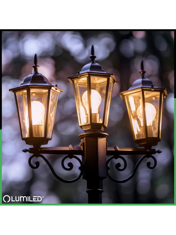 Latarnia ogrodowa parkowa retro BELLIS 2m czarna LUMOGR0135 - LEDco.pl