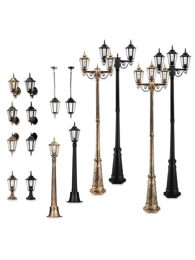 Latarnia ogrodowa parkowa retro BELLIS 2m złota LUMOGR0165 - LEDco.pl