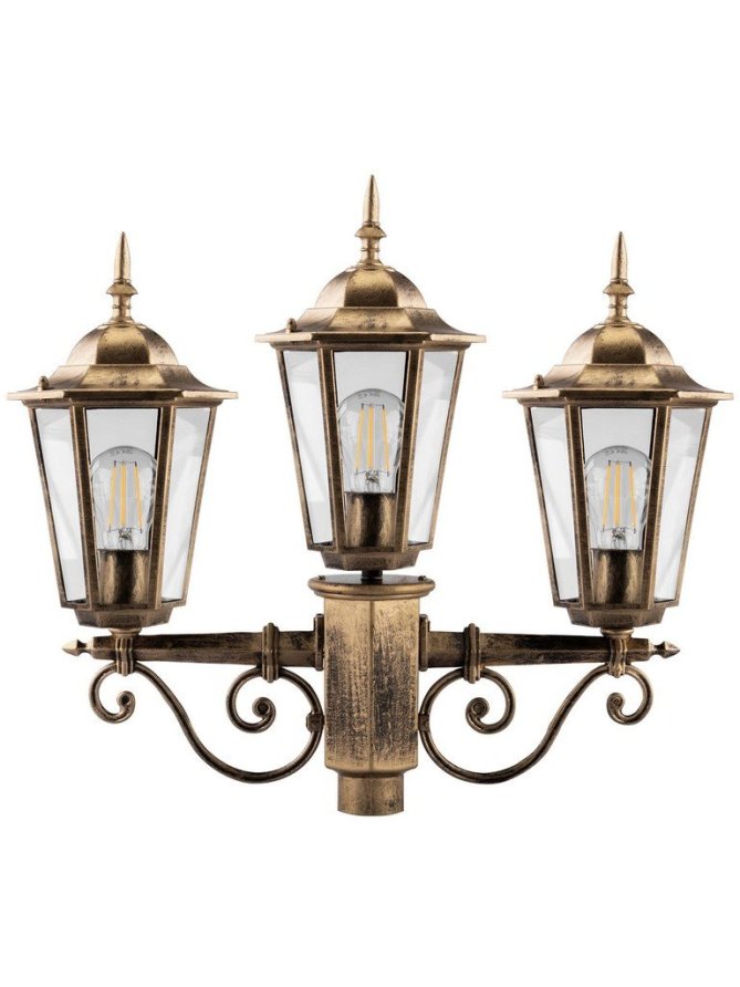 Latarnia ogrodowa parkowa retro BELLIS 2m złota LUMOGR0165 - LEDco.pl