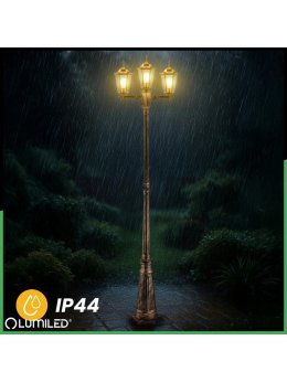 Latarnia ogrodowa parkowa retro BELLIS 2m złota LUMOGR0165 - LEDco.pl