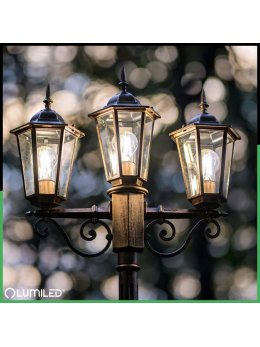Latarnia ogrodowa parkowa retro BELLIS 2m złota LUMOGR0165 - LEDco.pl