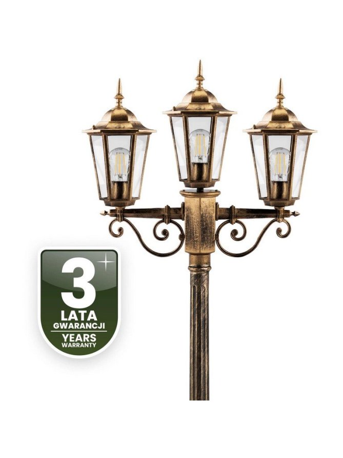 Latarnia ogrodowa parkowa retro BELLIS 2m złota LUMOGR0165 - LEDco.pl