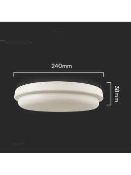 Oprawa sufitowa plafoniera V-TAC 24W LED okrągły 240x38mm IP54 VT-80024 4000K 2500lm