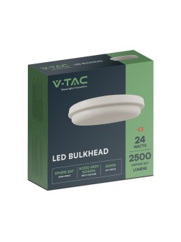Oprawa sufitowa plafoniera V-TAC 24W LED okrągły 240x38mm IP54 VT-80024 4000K 2500lm