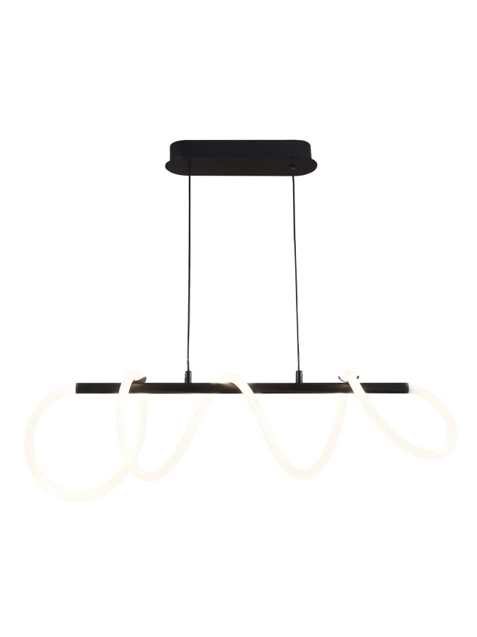 Lampa wisząca czarny żyrandol świecący sznur wąż świetlny led - LEDco.pl