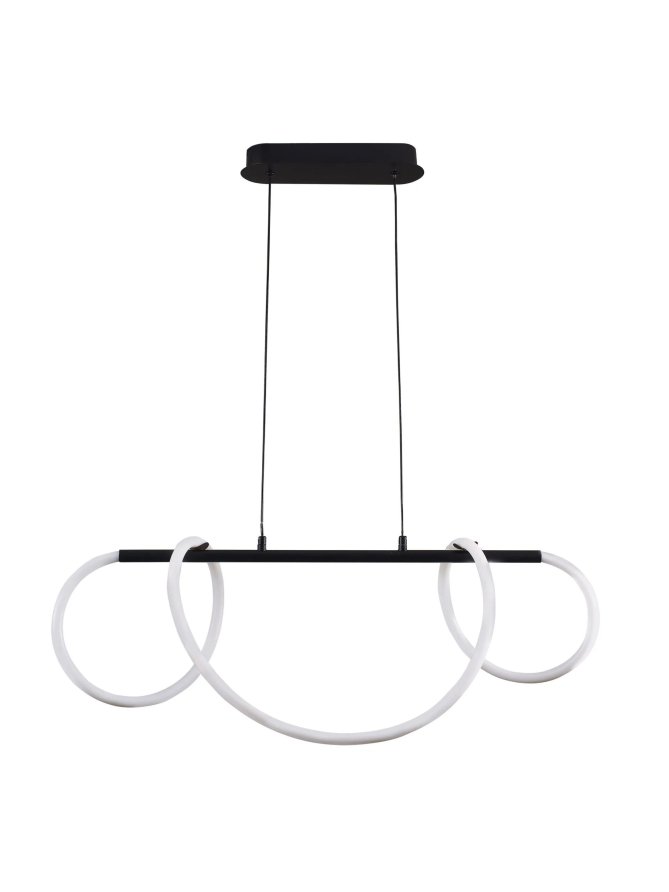 Lampa wisząca czarny żyrandol świecący sznur wąż świetlny led - LEDco.pl