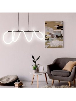 Lampa wisząca czarny żyrandol świecący sznur wąż świetlny led - LEDco.pl