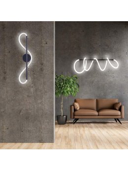 Lampa wisząca czarny żyrandol świecący sznur wąż świetlny led - LEDco.pl