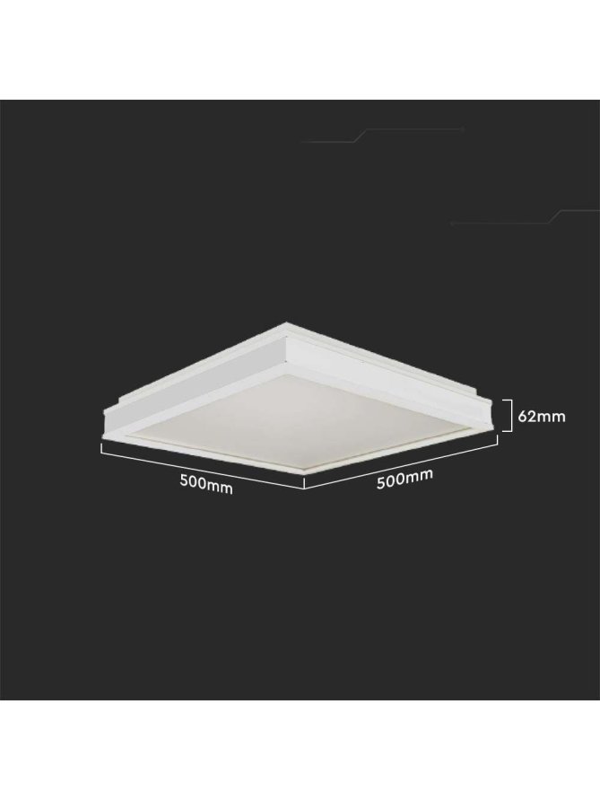 Oprawa sufitowa plafoniera V-TAC 48W LED triac 3w1 biały kwadrat 50x50cm VT-7758 4000K 4480lm