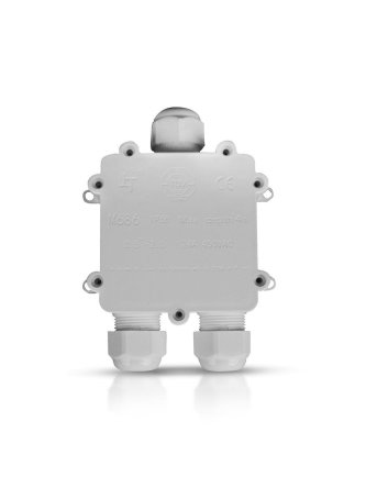 Puszka złączka mufa hermetyczna 4x5Pin biała trójnik 0.5-2,5mm2 średnica przewodu 8-12mm IP68 V-TAC VT-870