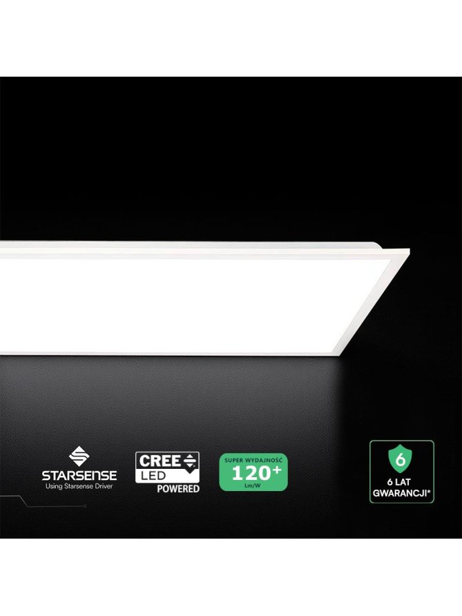 Panel LED V-TAC 40W 120x30 LED CREE CHIP zasilacz STARSENSE backlight 33mm 120Lm/W VT-61045 6500K 4800lm 6 lat gwarancji