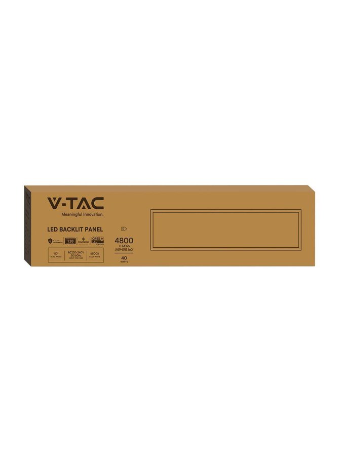 Panel LED V-TAC 40W 120x30 LED CREE CHIP zasilacz STARSENSE backlight 33mm 120Lm/W VT-61045 6500K 4800lm 6 lat gwarancji
