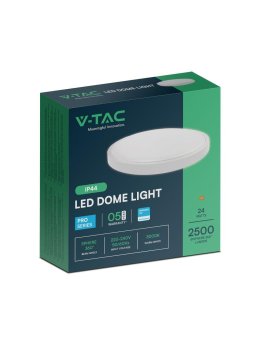 Oprawa sufitowa plafoniera V-TAC 24W LED SAMSUNG CHIP okrągły 29cm natynkowy IP44 biały VT-8624 3000K 2500lm 5 lat gwarancji