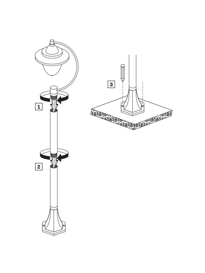 Lampa ogrodowa zamkowa retro czarna zagięta - LEDco.pl