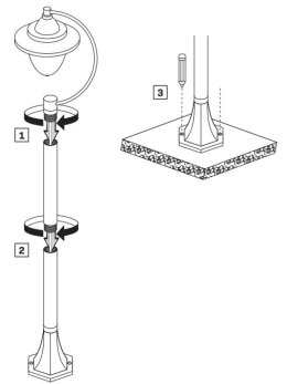 Lampa ogrodowa zamkowa retro czarna zagięta - LEDco.pl