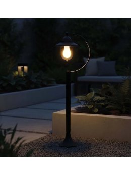 Lampa ogrodowa zamkowa retro czarna zagięta - LEDco.pl