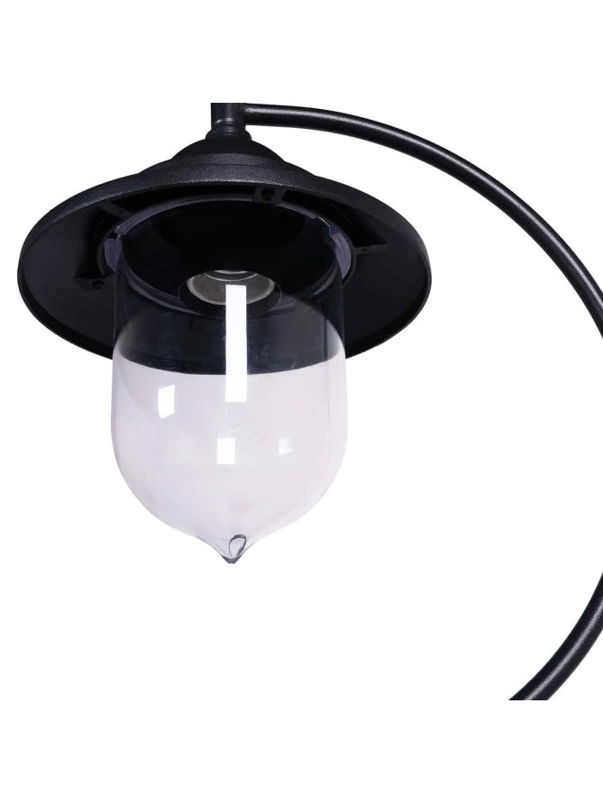 Lampa ogrodowa zamkowa retro czarna zagięta - LEDco.pl