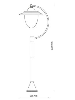 Lampa ogrodowa zamkowa retro czarna zagięta - LEDco.pl