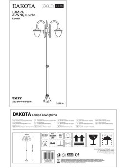 Latarnia parkowa retro DAKOTA 2,1m czarna 323934 - LEDco.pl