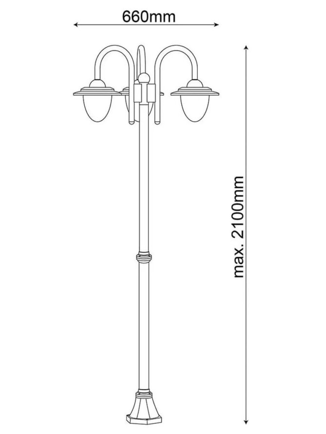 Latarnia parkowa retro DAKOTA 2,1m czarna 323934 - LEDco.pl