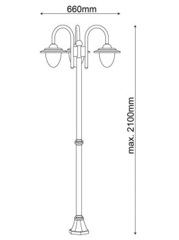 Latarnia parkowa retro DAKOTA 2,1m czarna 323934 - LEDco.pl
