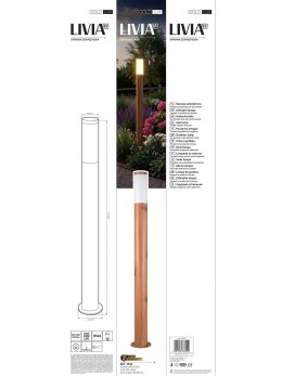 Lampa ogrodowa drewniana w kolorze brąz LIVIA - LEDco.pl