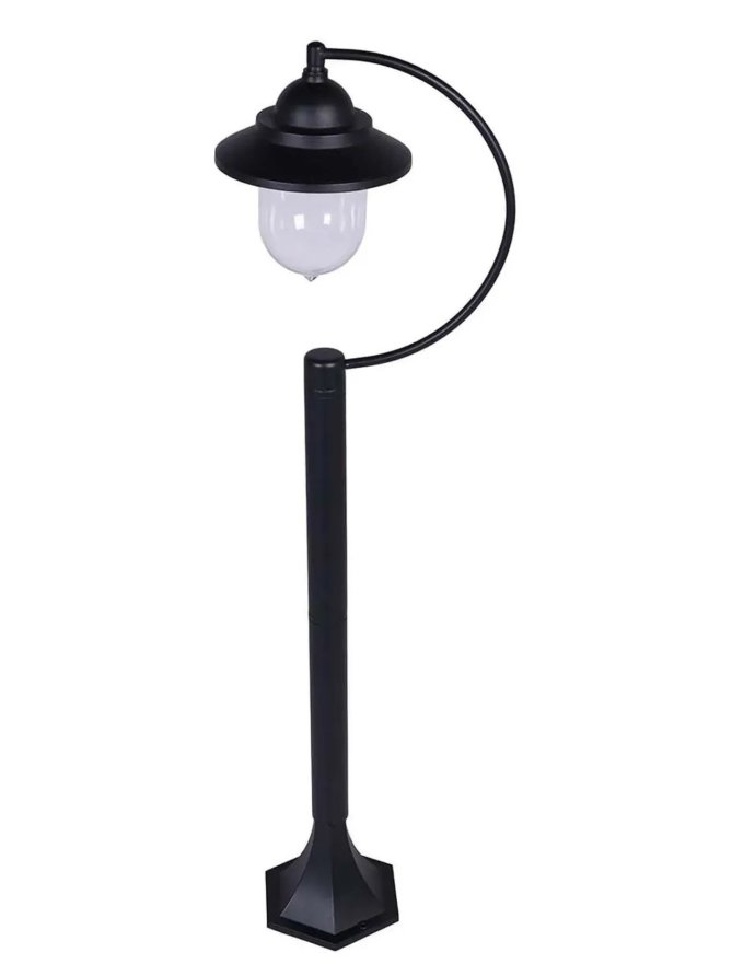 Lampa ogrodowa zamkowa retro czarna zagięta - LEDco.pl