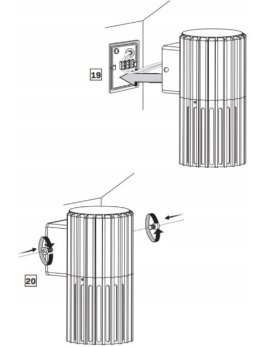 Kinkiet lampa elewacyjna okrągła ryflowana KUUSAMO E27 329332 - LEDco.pl