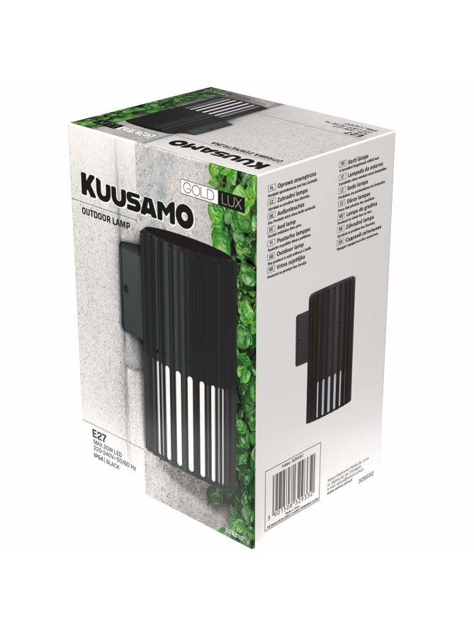 Kinkiet lampa elewacyjna okrągła ryflowana KUUSAMO E27 329332 - LEDco.pl