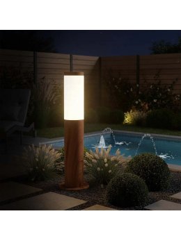 Lampa ogrodowa drewniana w kolorze brąz LIVIA - LEDco.pl