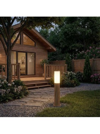 Lampa ogrodowa drewniana w kolorze brąz LIVIA - LEDco.pl 2