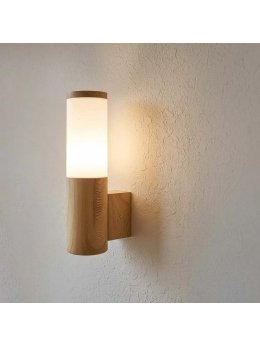 Kinkiet ogrodowy LIVIA drewniany lampa ścienna - LEDco.pl