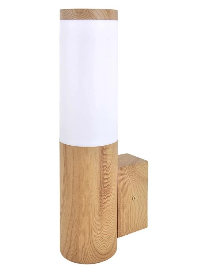 Kinkiet ogrodowy LIVIA drewniany lampa ścienna - LEDco.pl