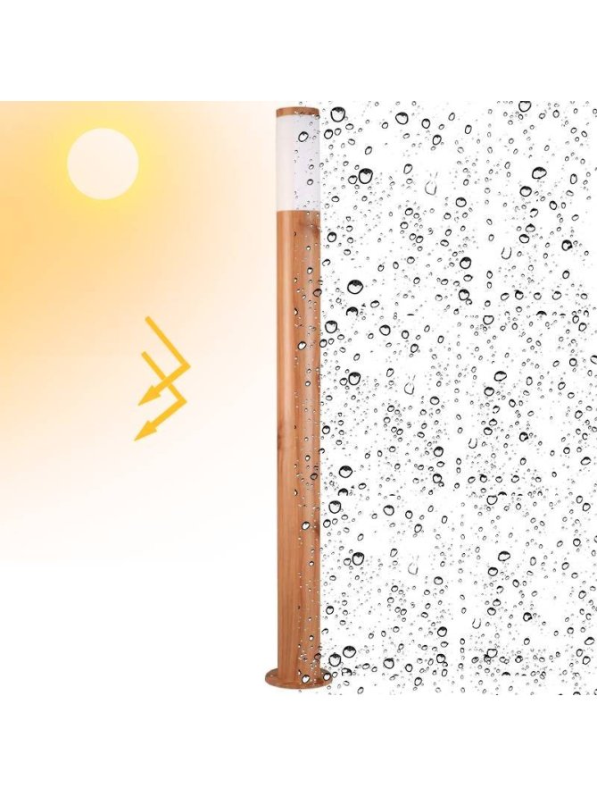 Lampa ogrodowa drewniana w kolorze brąz LIVIA - LEDco.pl