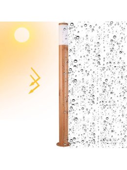 Lampa ogrodowa drewniana w kolorze brąz LIVIA - LEDco.pl
