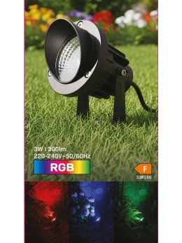 Lampa wbijana reflektor kolory RGB na imprezę w ogrodzie - LEDco.pl
