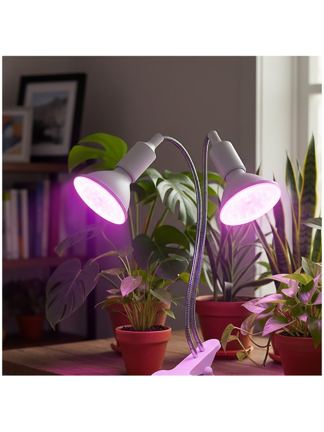 Lampka biurkowa PLANTY CLIP W DUO 2xE27 biała Kobi Design