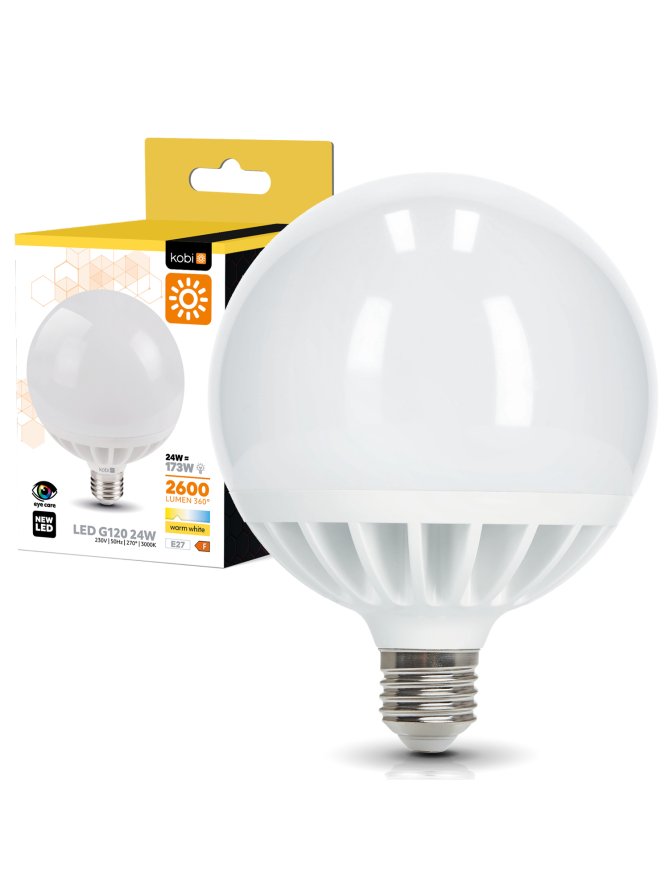 Żarówka LED G120 24W E27 3000K Kobi