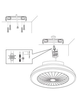 Plafon lampa LED z wentylatorem wiatrakiem i pilotem 341303 - LEDco.pl