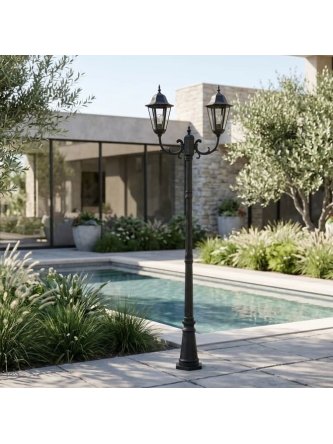 Wysoka zewnętrzna lampa stojąca K-7064A2/2 czarna z serii STANDARD 2