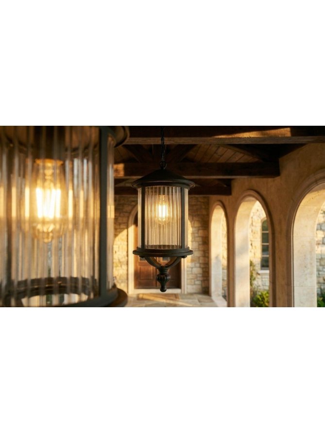 Lampa wisząca na taras MIAMI retro lampa ogrodowa wisząca na pergolę