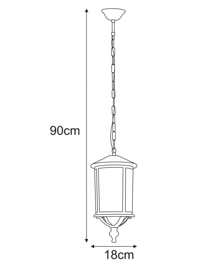 Lampa wisząca na taras MIAMI retro lampa ogrodowa wisząca na pergolę