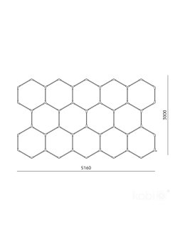 Oprawa sufitowa LED HEXLINE 300x516cm 4000K Kobi